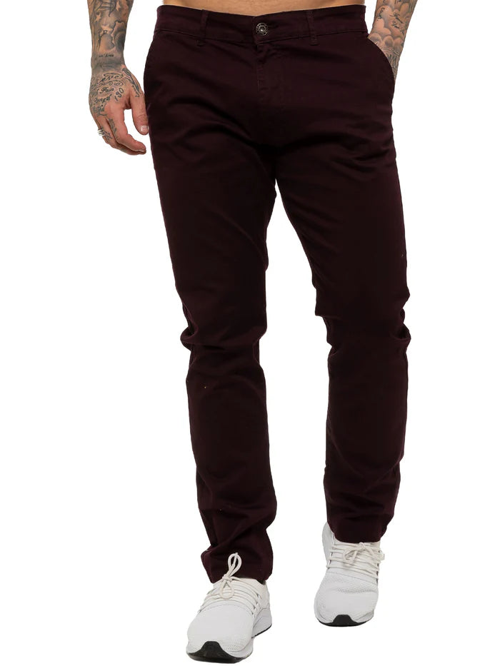 EJ EZ348 CHINO - BURGUNDY