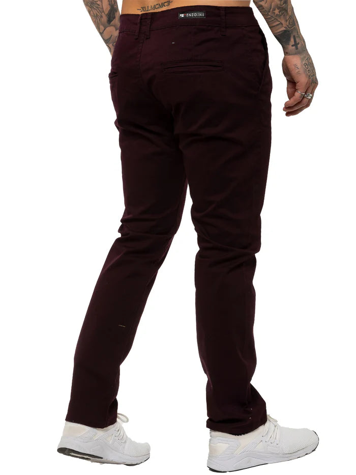 EJ EZ348 CHINO - BURGUNDY