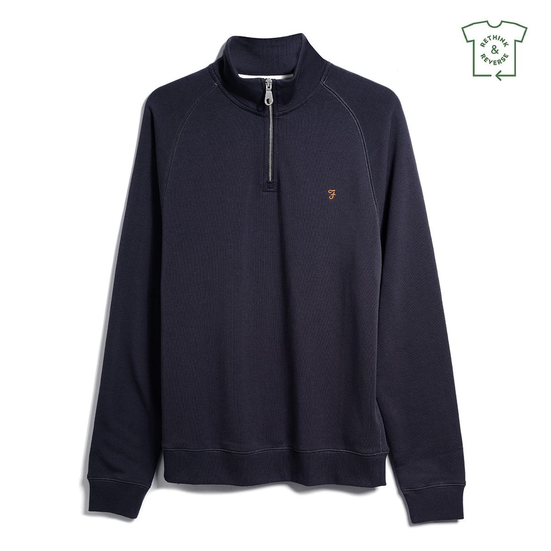 FARAH JIM 1/4 ZIP - NAVY