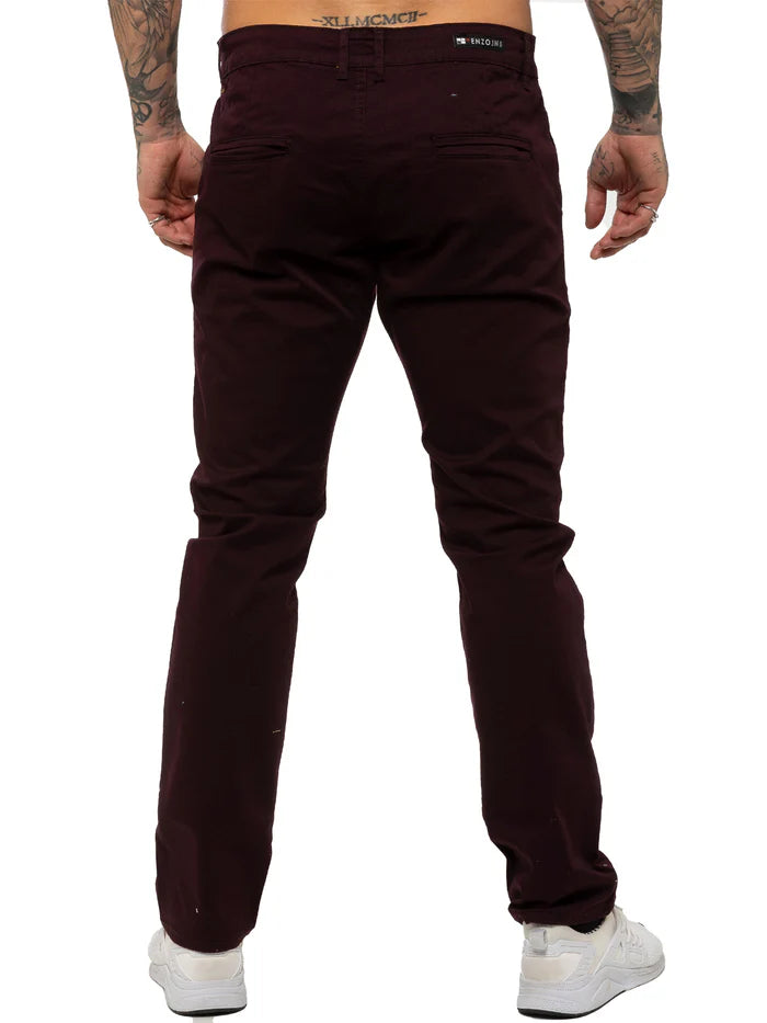 EJ EZ348 CHINO - BURGUNDY