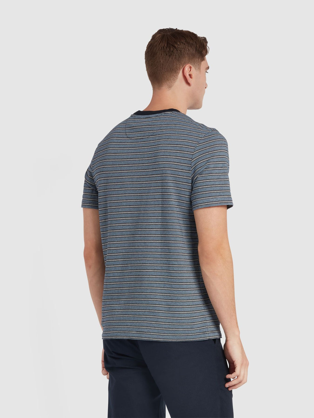 FARAH WILMOT STRIPE TEE - NAVY