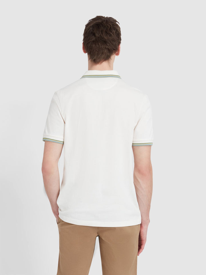 FARAH ALVIN TIPPED POLO - ECRU