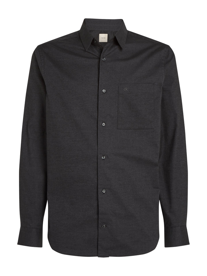 CK FLANNEL SOLID SHIRT - ASPHALT