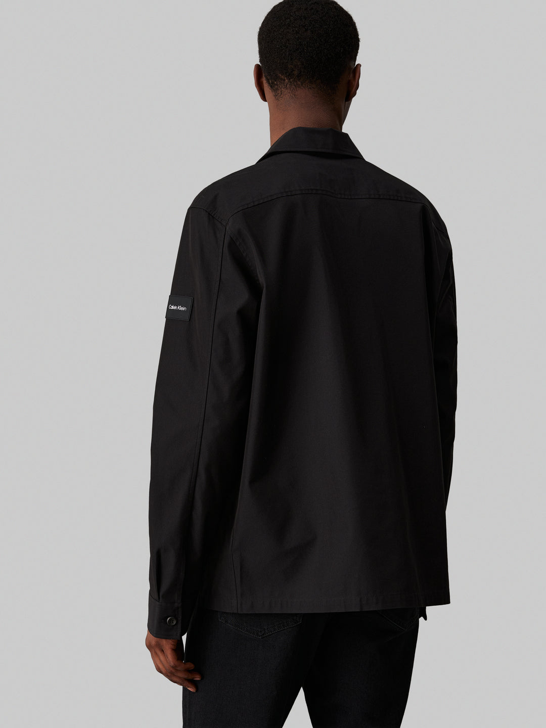 CK COTTON NYLON OVERSHIRT - BLACK