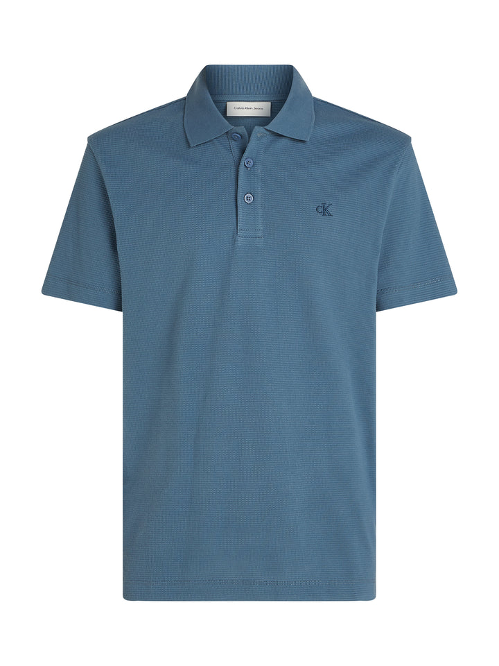 CKJ TEXTURED POLO - CHINA BLUE