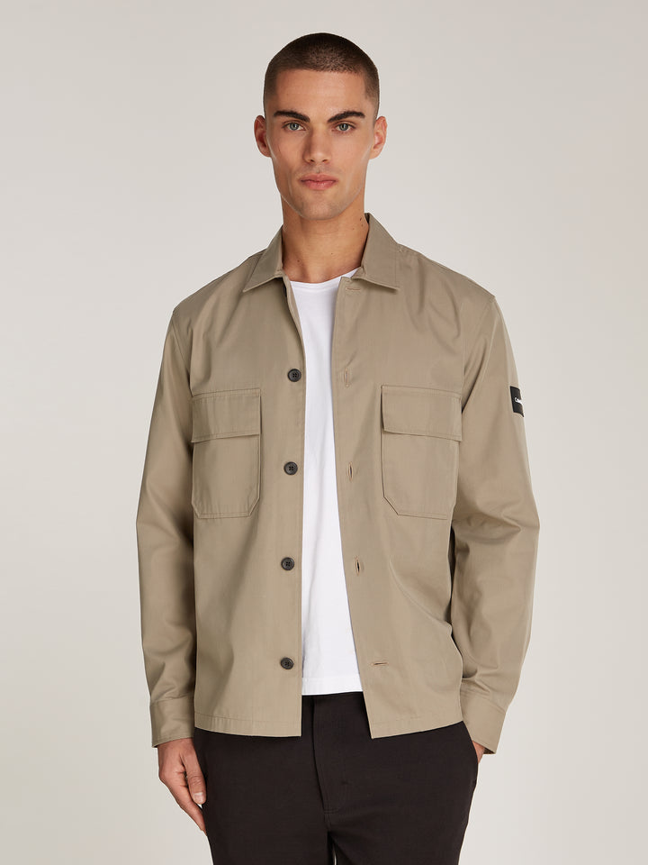 CK COTTON NYLON OVERSHIRT - BRINDLE