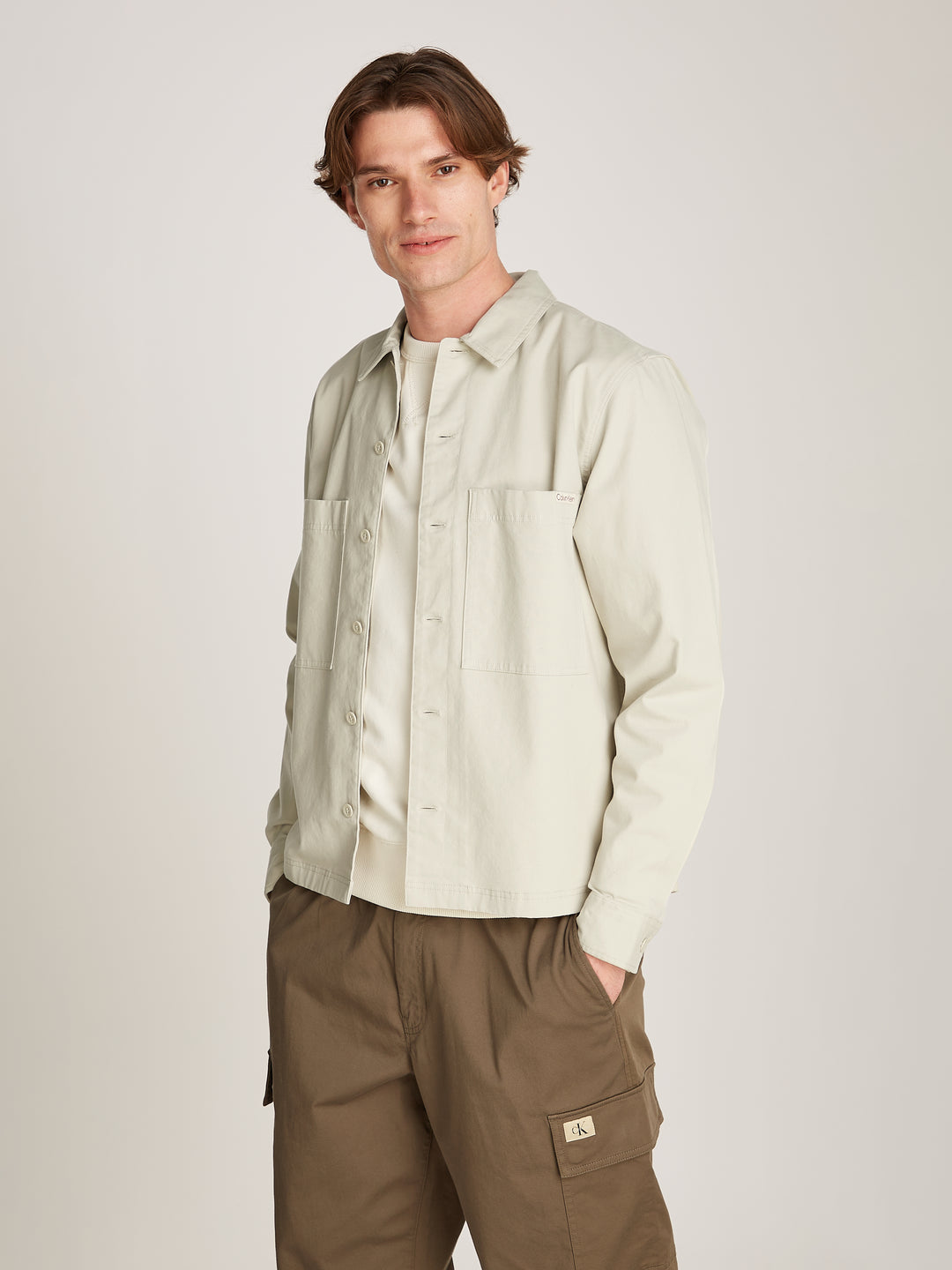 CKJ RELAXED UTILITY OVERSHIRT - PELICAN