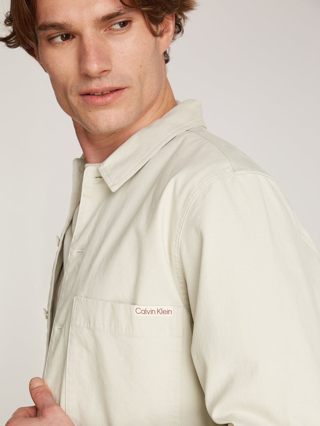 CKJ RELAXED UTILITY OVERSHIRT - PELICAN