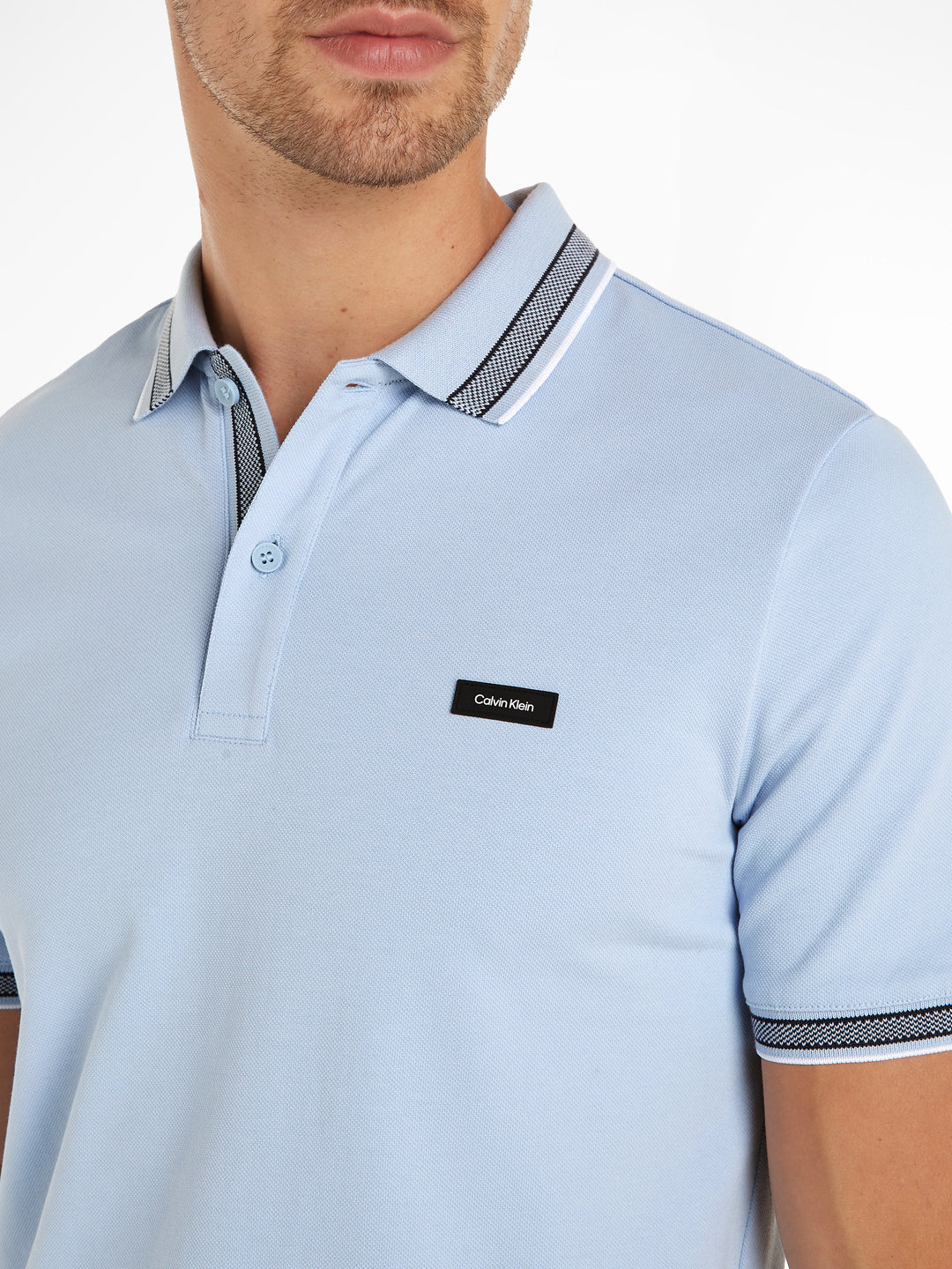 CK STRETCH PIQUE TIPPING POLO - CGK