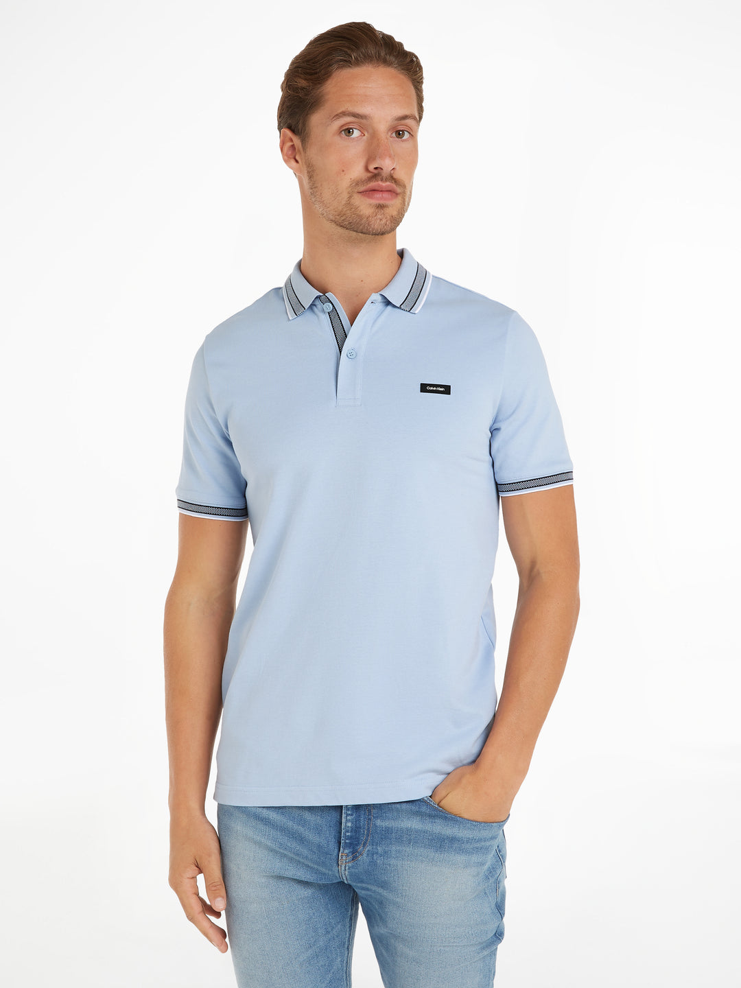 CK STRETCH PIQUE TIPPING POLO - CGK