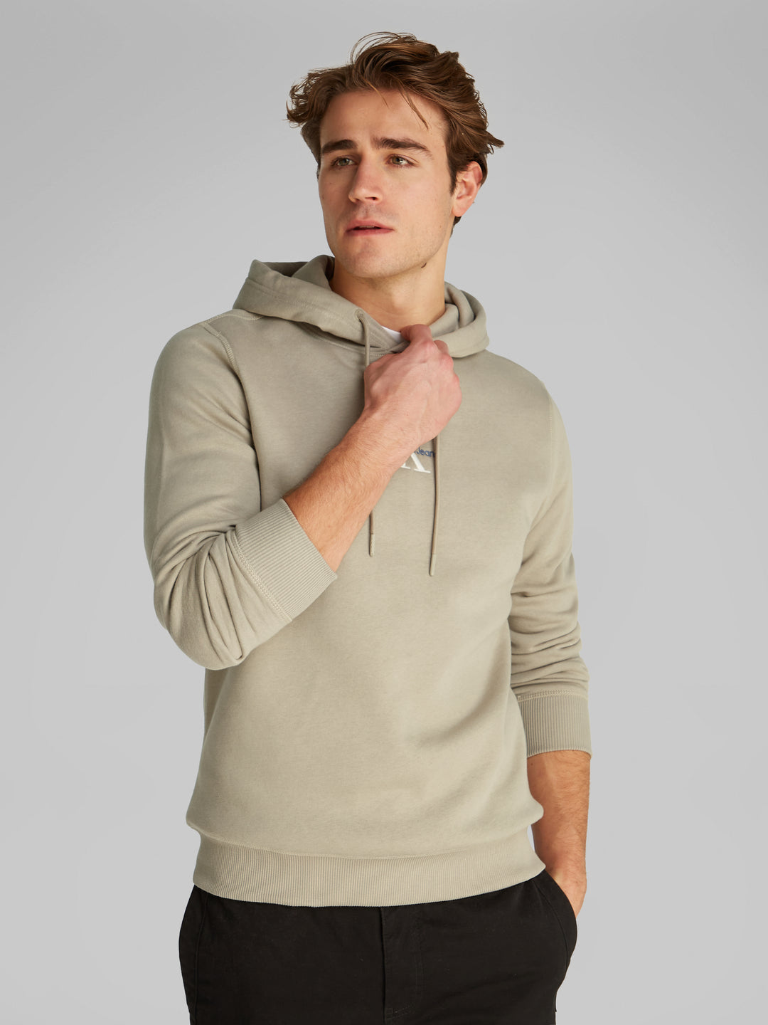 CKJ MONOLOGO HOODIE - ALUMINUM