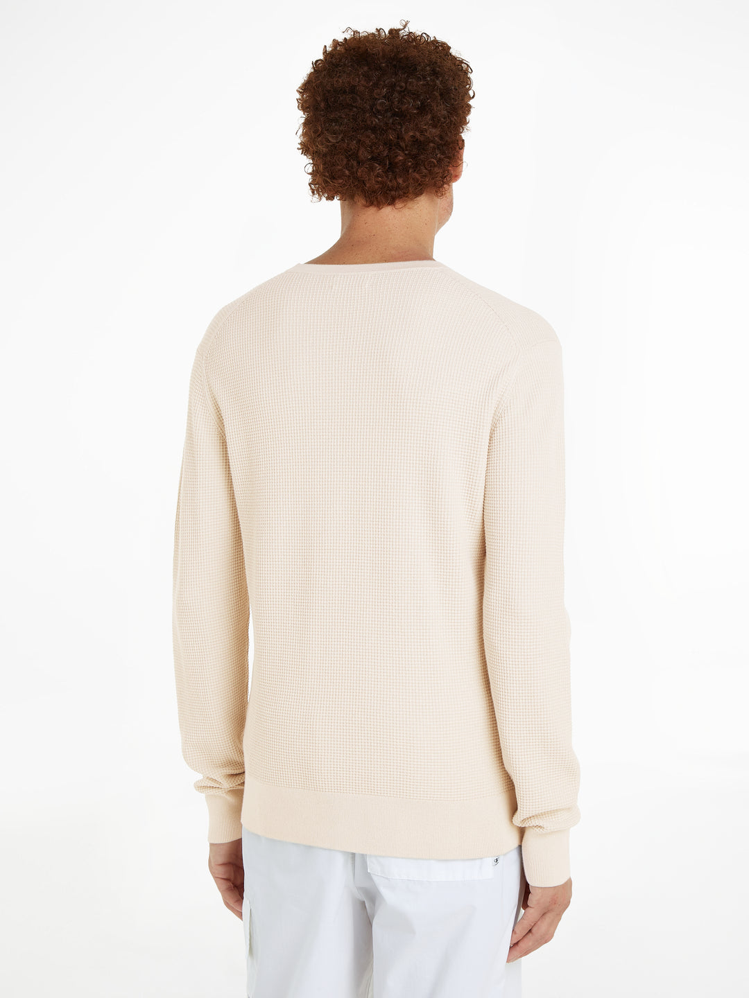 CK WAFFLE STRUCTURE SWEATER - BEIGE