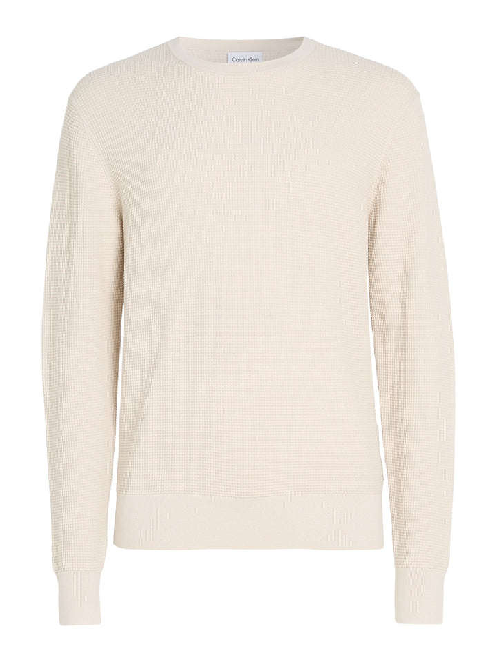 CK WAFFLE STRUCTURE SWEATER - BEIGE