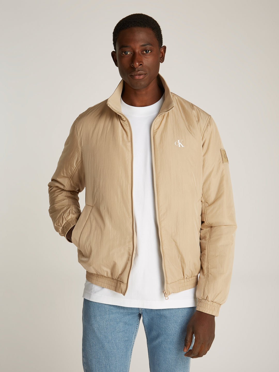 CKJ PADDED HARRINGTON - TRAVERTINE