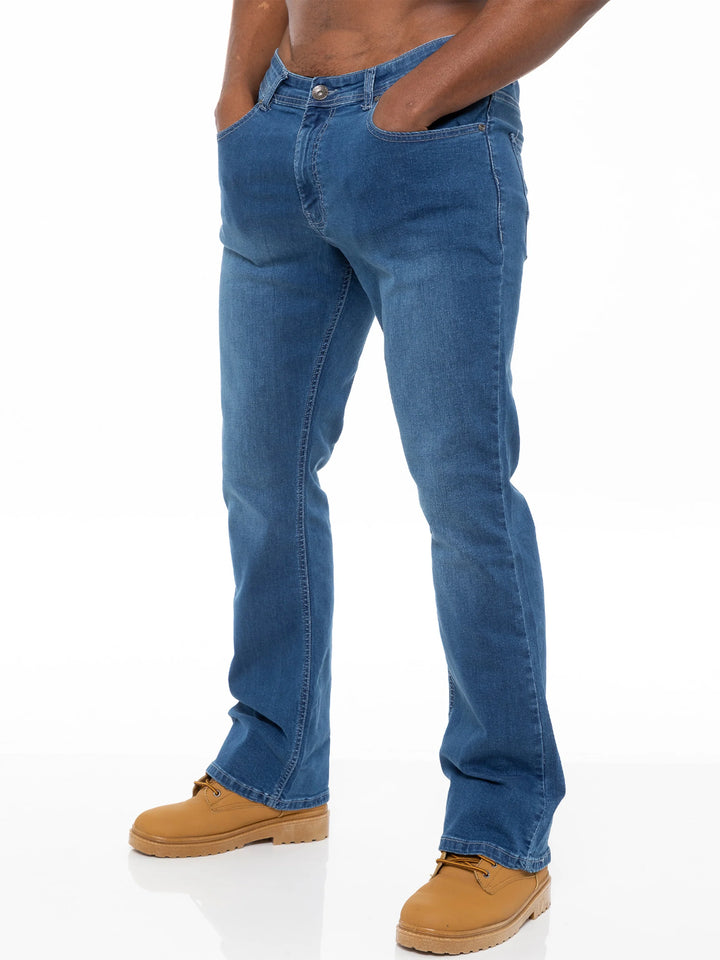 ENZO EZ401 BOOTCUT JEAN - LIGHT STONE