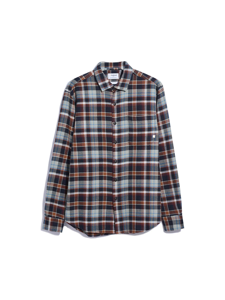 FARAH JEROME CHECK OVERSHIRT - BLACK