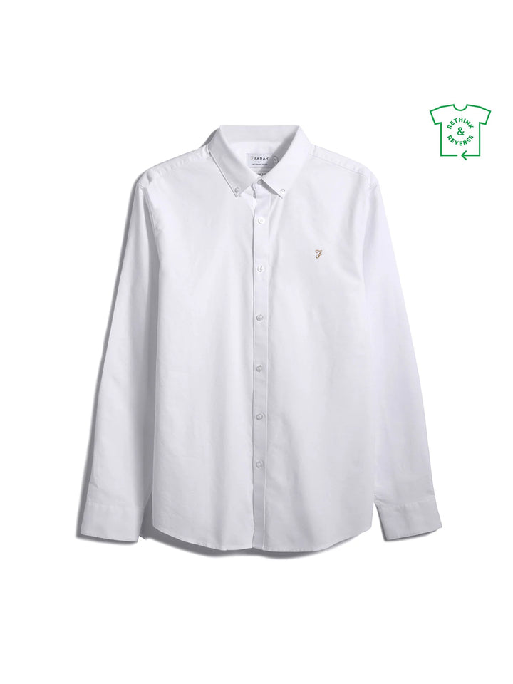 FARAH BREWER L/S SHIRT - WHITE