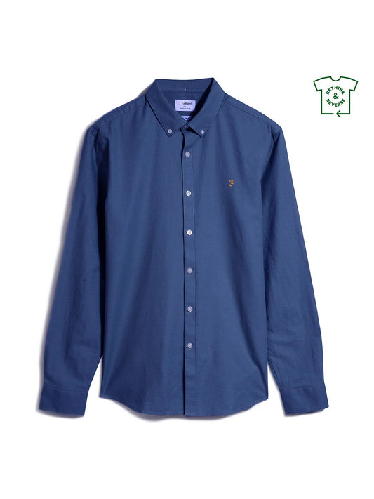 FARAH BREWER LS SHIRT - BLUE PEONY