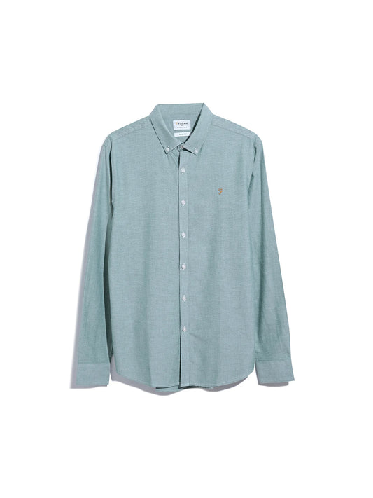 FARAH BREWER LS BD - DARK OCEAN GREEN