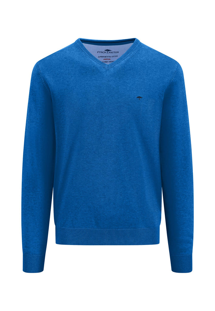 FYNCH HATTON V-NECK - STRONG BLUE