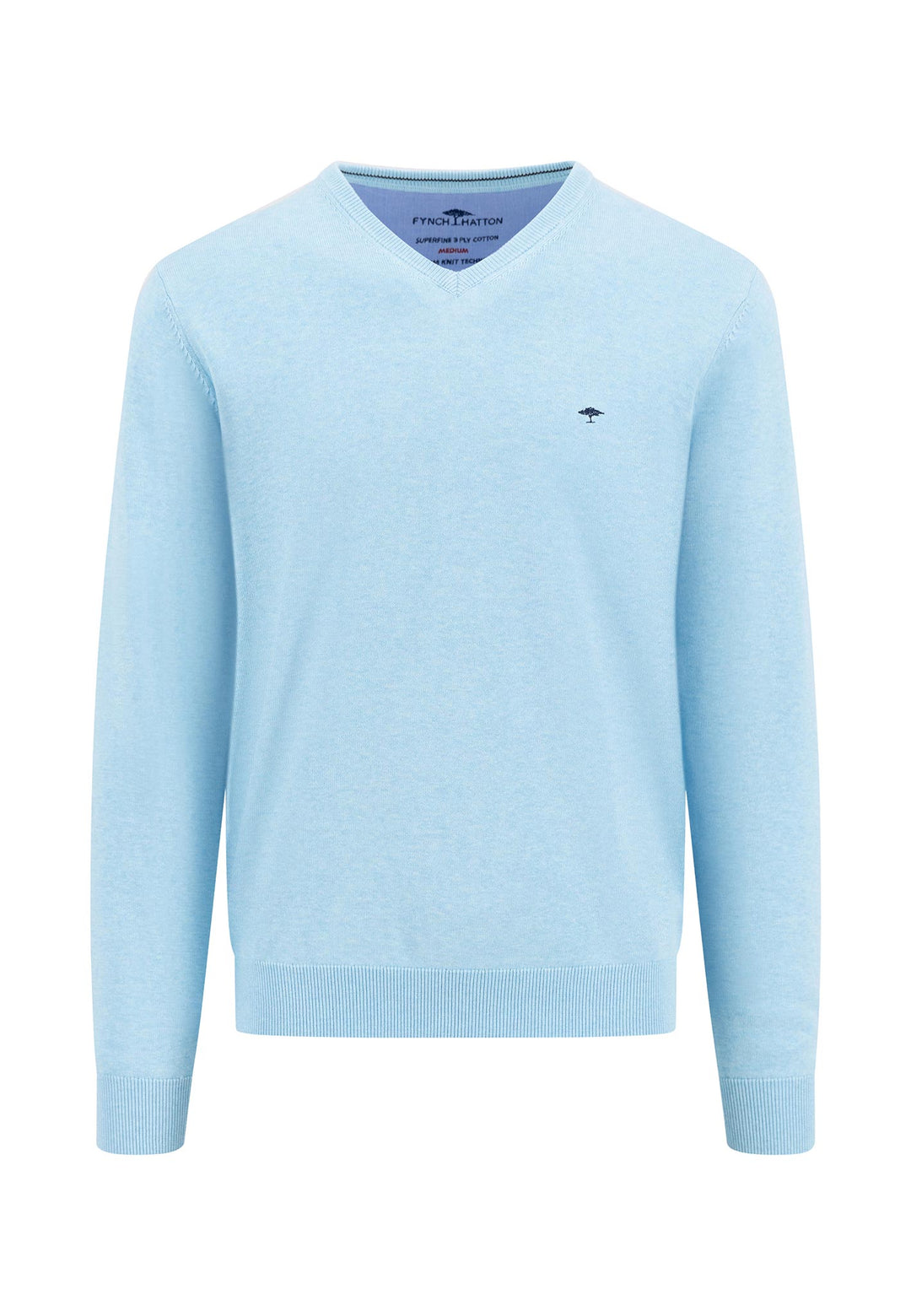 FYNCH HATTON V-NECK - SPLASHY OCEAN