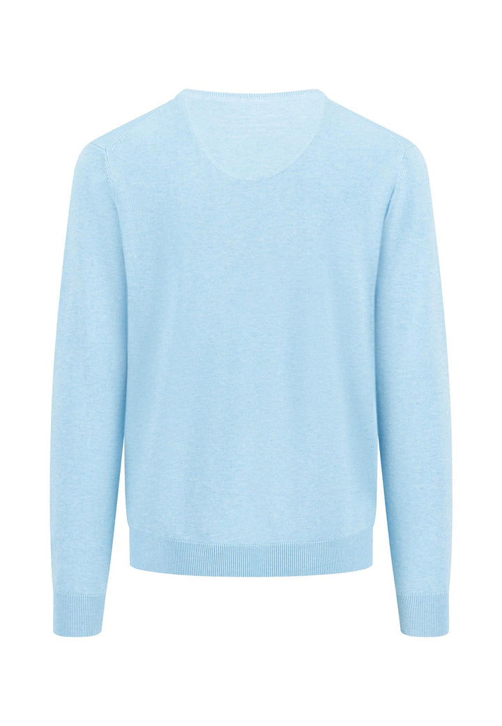 FYNCH HATTON V-NECK - SPLASHY OCEAN