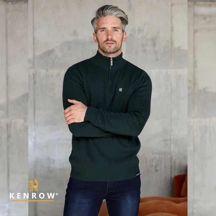 KENROW JERALD HALF ZIP JUMPER - TEAL