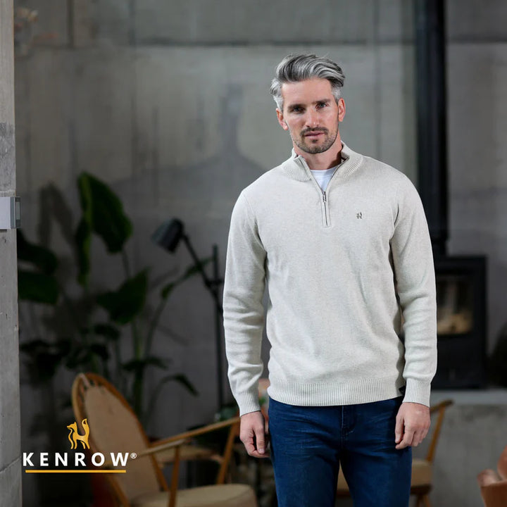 KENROW JERALD HALF ZIP JUMPER - SAND