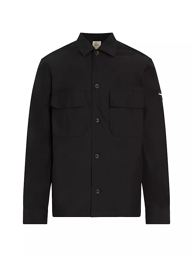 CK COTTON NYLON OVERSHIRT - BLACK