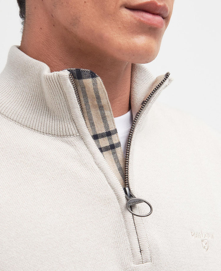 BARBOUR COTTON 1/2 ZIP - MIST