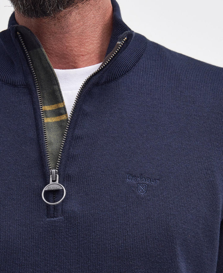 BARBOUR COTTON 1/2 ZIP - NAVY