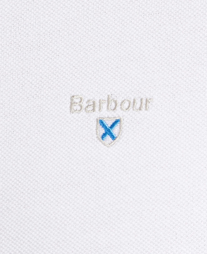 BARBOUR TARTAN PIQUE POLO - WHITE