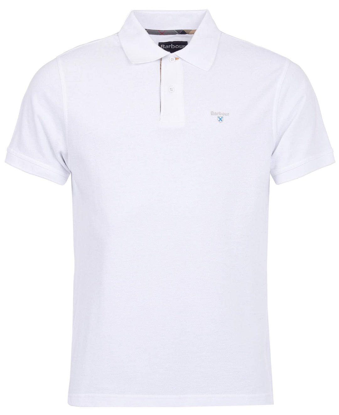 BARBOUR TARTAN PIQUE POLO - WHITE