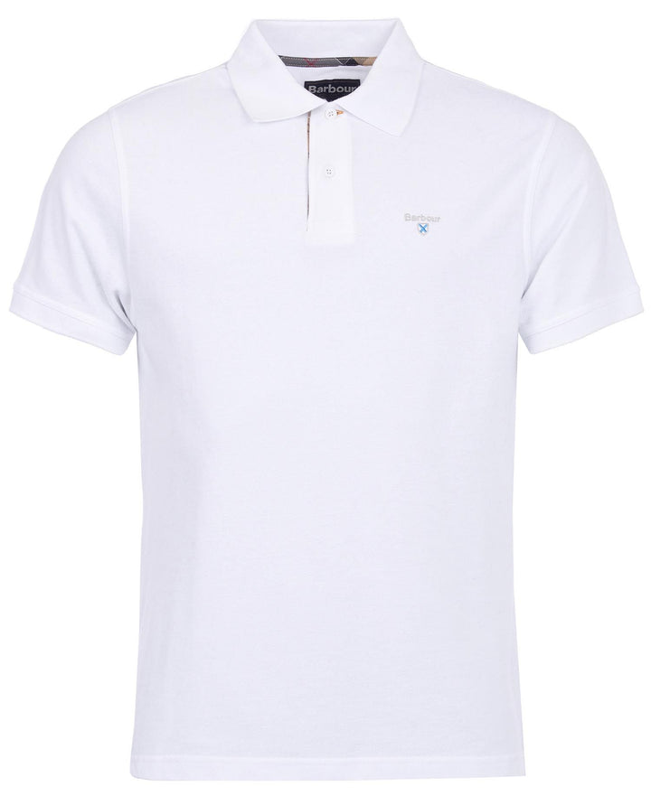 BARBOUR TARTAN PIQUE POLO - WHITE