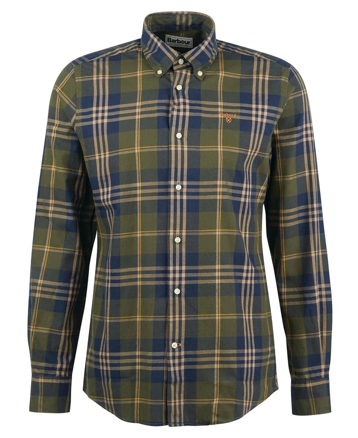 BARBOUR EDGAR CHECKED SHIRT - OLIVE