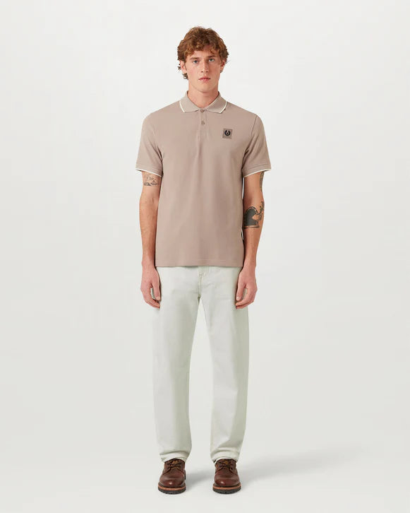 BELSTAFF TIPPED POLO - PUMICE