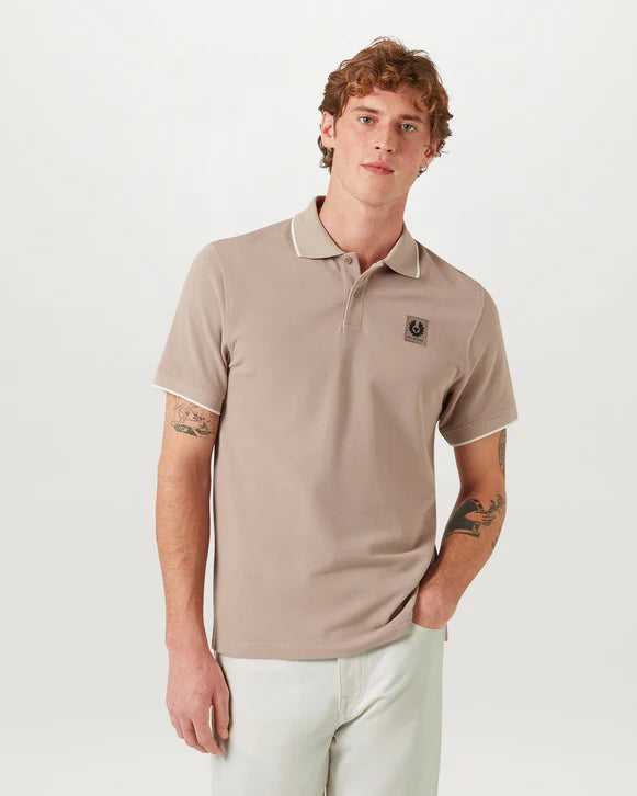 BELSTAFF TIPPED POLO - PUMICE