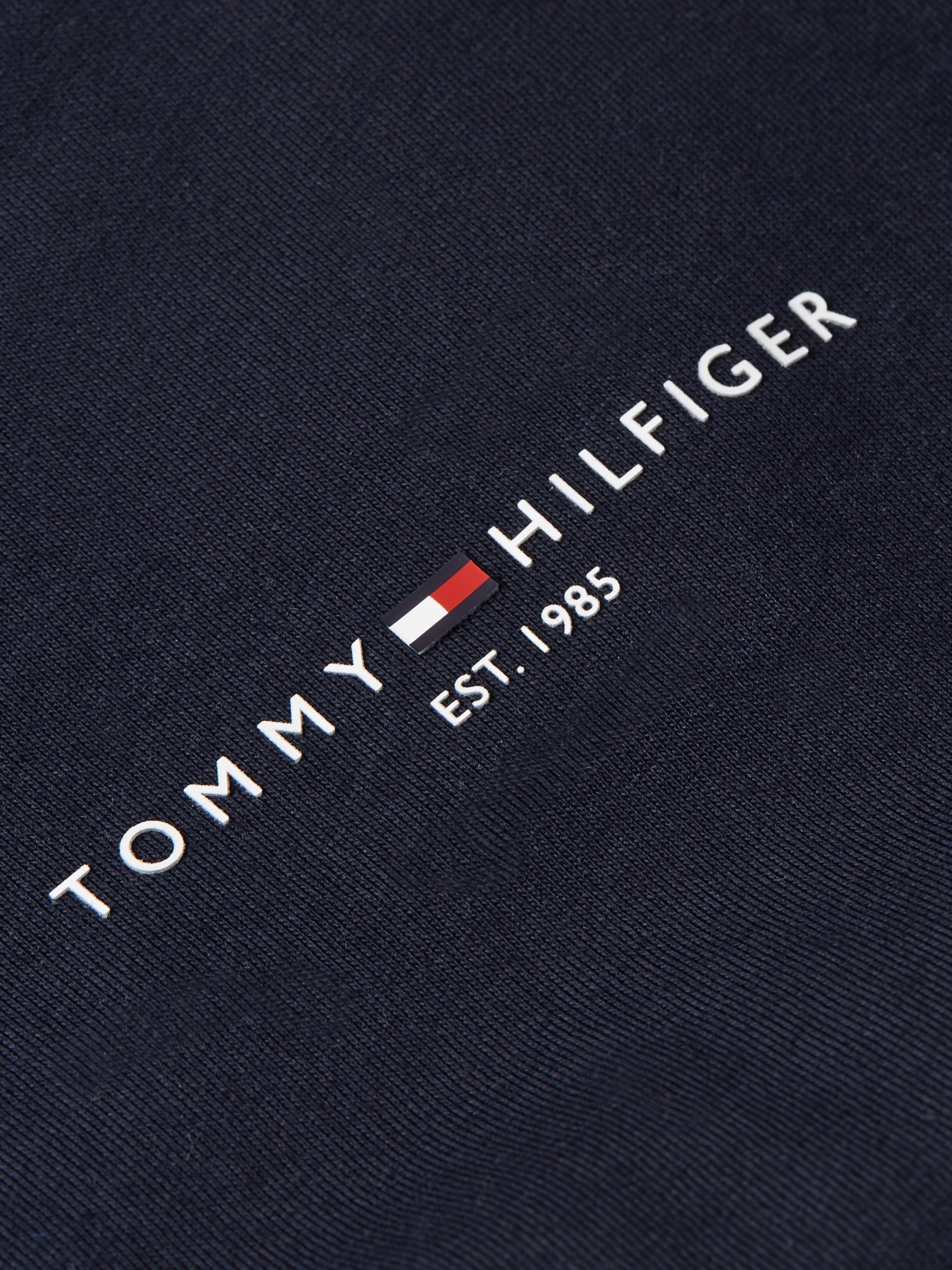 TH TOMMY LOGO TIPPED TEE - NAVY - T W Menswear