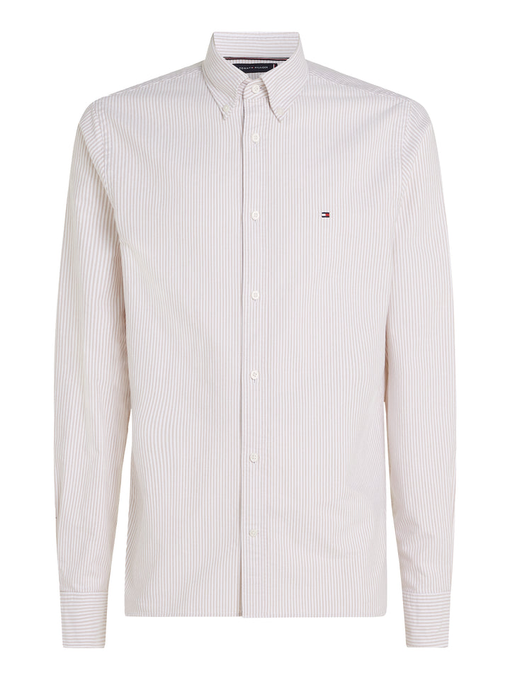 TH HERITAGE OXFORD STRIPE RF SHIRT - BEIGE/WHITE