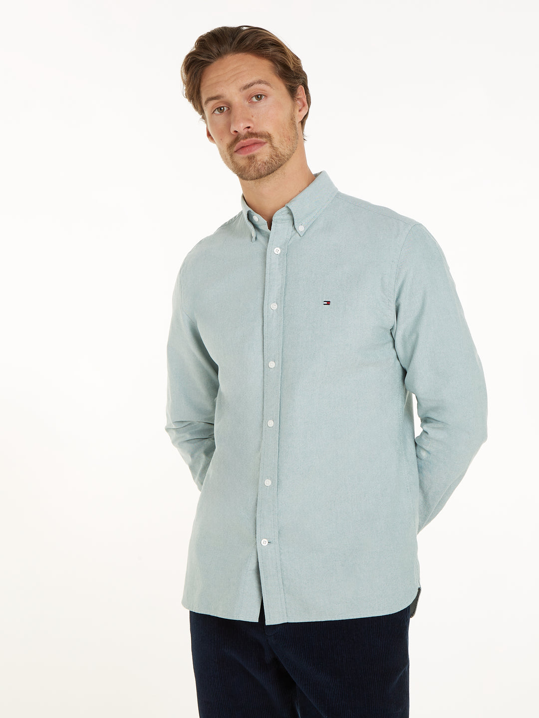 TH SOLID HERITAGE OXFORD RF SHIRT - GREEN