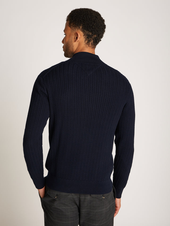 TH HERRINGBONE STRUCTURE ZIP - NAVY