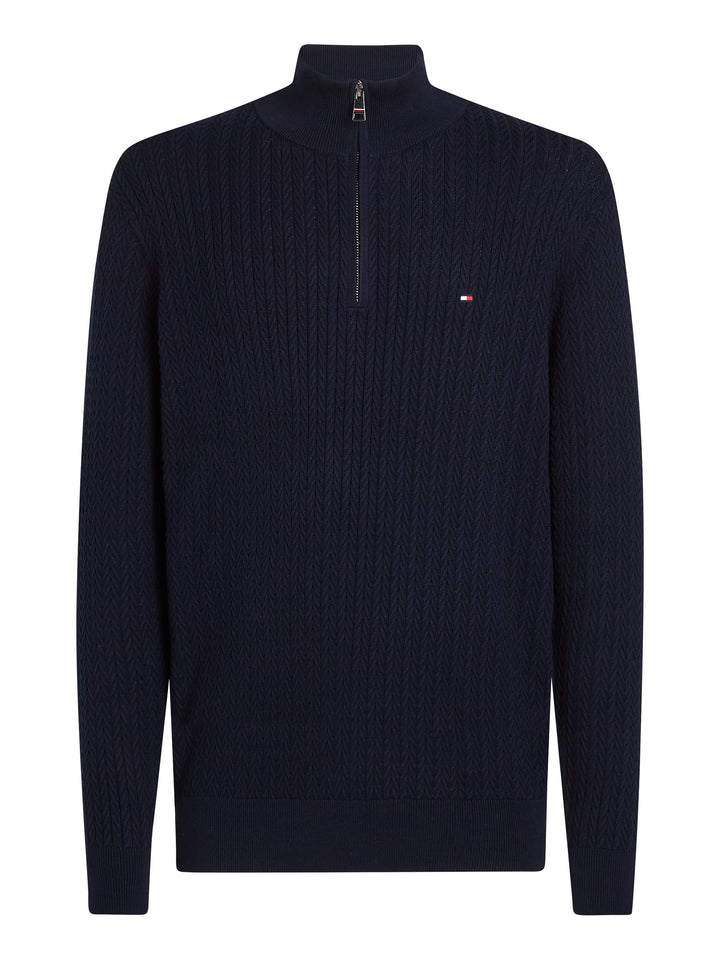 TH HERRINGBONE STRUCTURE ZIP - NAVY