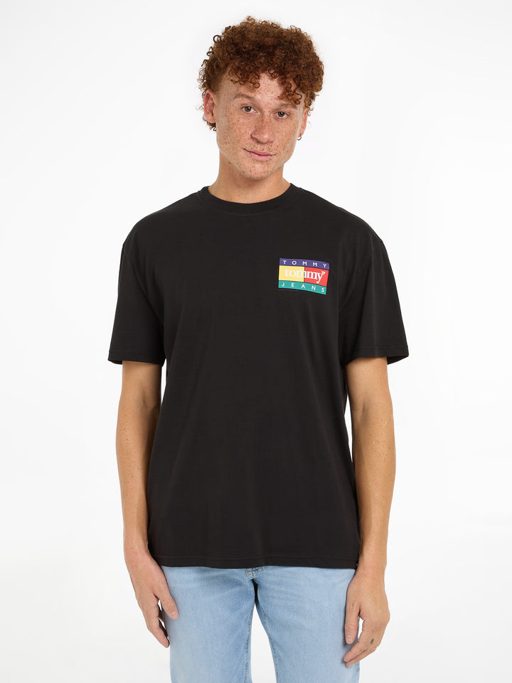 TJM REG POP COLOR FLAG TEE - BLACK