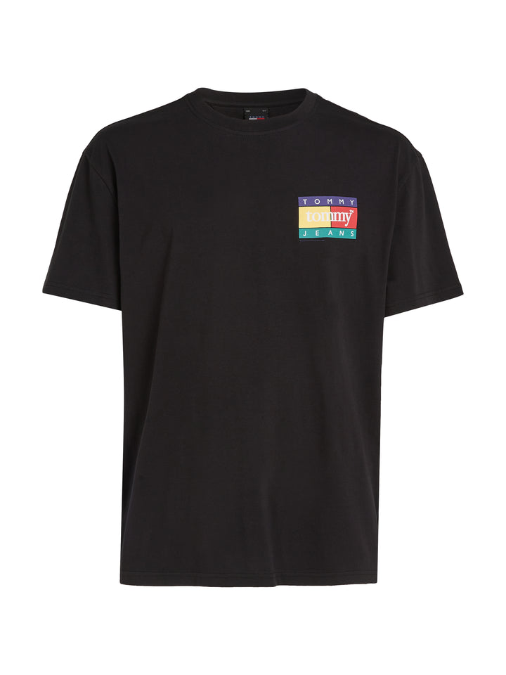 TJM REG POP COLOR FLAG TEE - BLACK