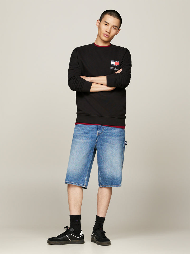 TJM REG FLAG CREW NECK EXT - BLACK