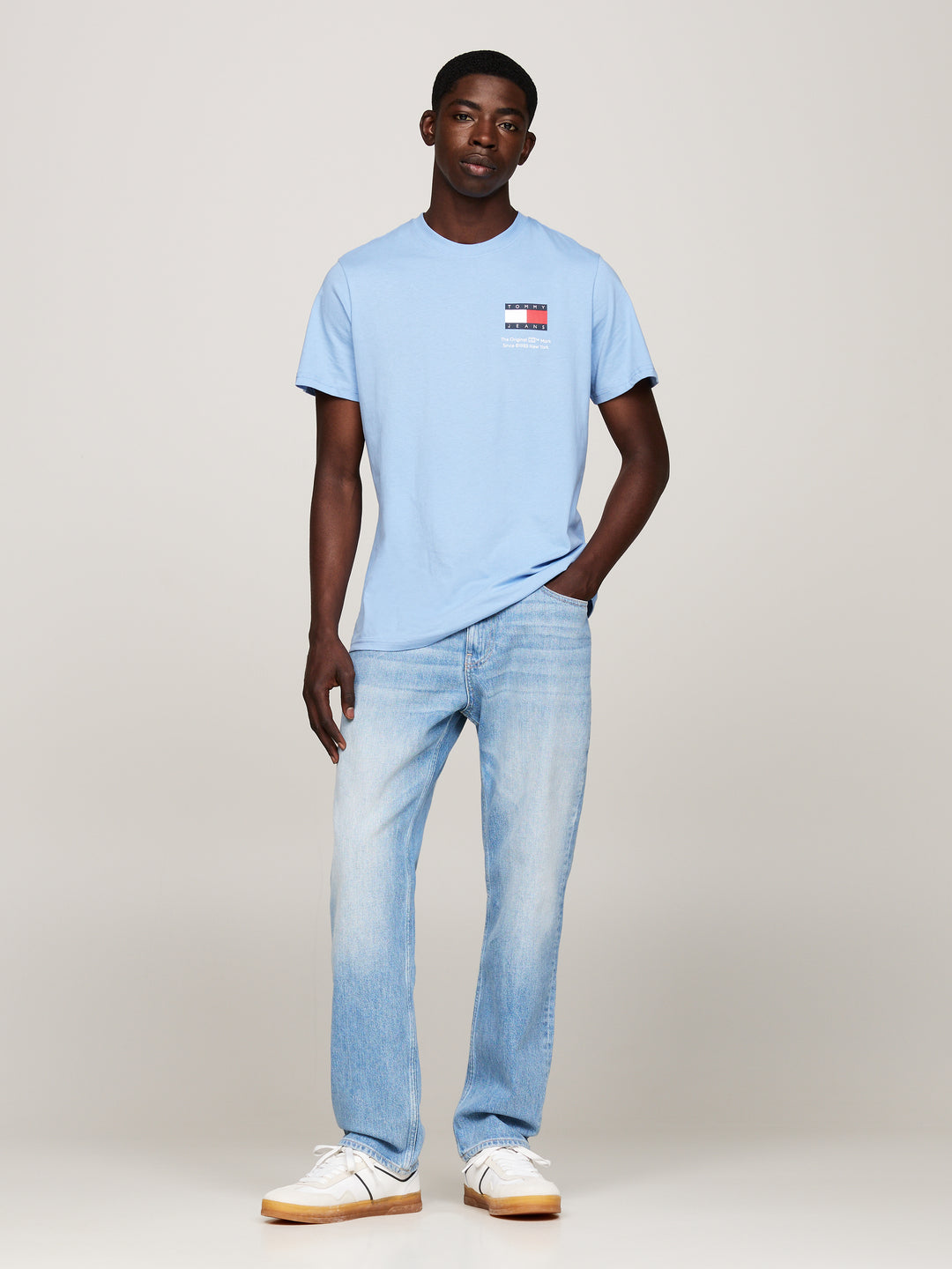 TJM SLIM ESSENTIAL FLAG TEE - WESTSIDE BLUE