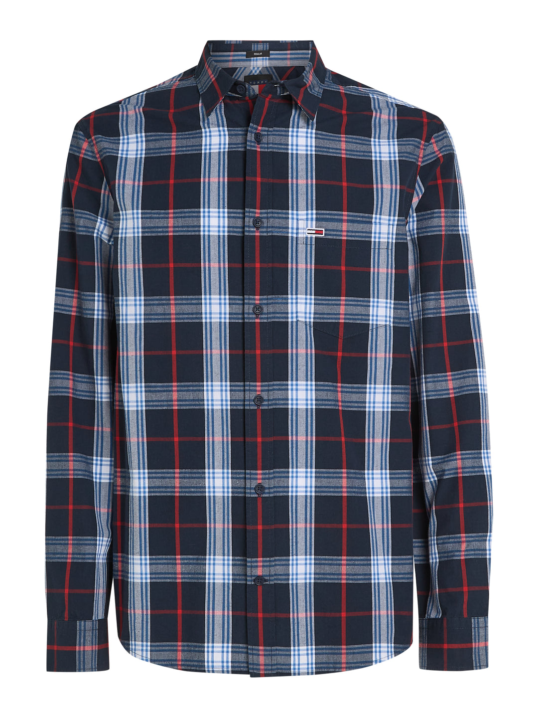 TJM REG POPLIN CHECK SHIRT - DARK NIGHT