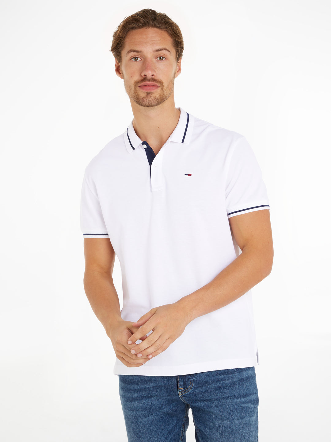 TJM REG TIPPING POLO - WHITE