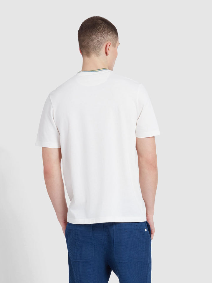 FARAH ALVIN TIPPED TEE - ECRU