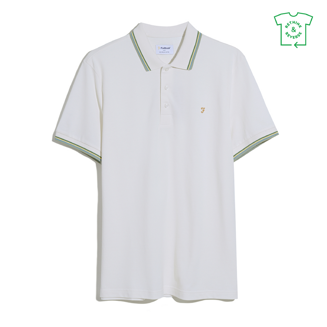 FARAH ALVIN TIPPED POLO - ECRU